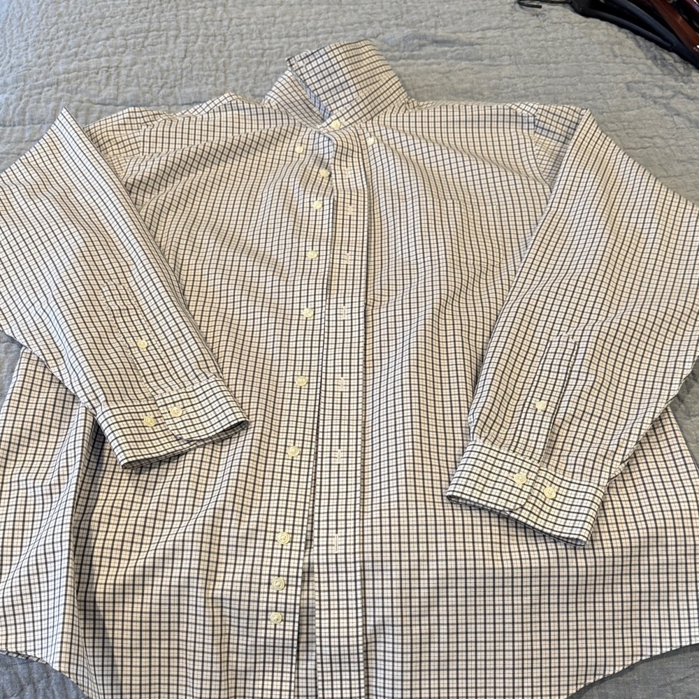 Brooks Brothers Men's Checkered Shirt - Black and White